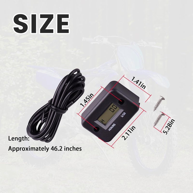 Ciuouient Hour Meter Compatible with Dirt Bike Yamaha/Kawasaki/Honda/Suzuki/KTM,(for Tracking Hours on Any ATV, Dirt Bike, Dual Sport,Marine,Motorcycle or Snowmobile) - Image 4